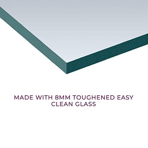 The Bath People Render Bathroom Shower Side Panel Glass Cubicle Shower Enclosure Chrome, 800mm