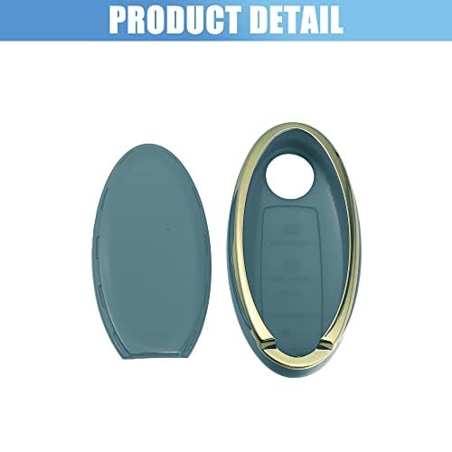 MACHSWON 4 Button Silicone Smart Key Fob Case Cover Key Fob Shell Protector Keyless Blue for Infiniti QX80 2014 - Image 3
