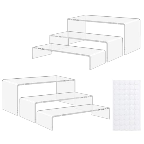 Lista de Unidades de exposición que puedes comprar esta semana. 40 AGTOWM 6 Piezas Exhibidor Acrilico, Repisas de Acrilico para Cupcakes, Organizador de Perfumes, Soporte Transparente Rectangular para Tiendas Minoristas, Exposiciones y Decoración...