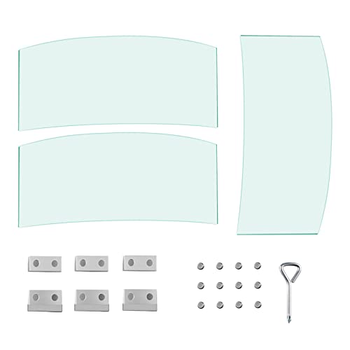 Vevor Wind 17 X 17 X 6 Inch, Round Shield, 1/4-Inch Thick Fire Table, Clear Tempered Glass Flame, Steady Feet Tree Pit Guard For Propane, Gas, Outdoor #TOP7