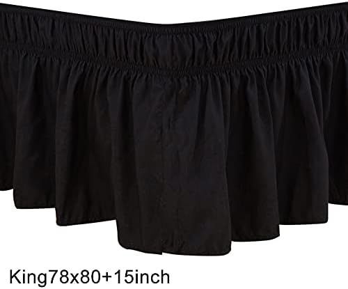 AUTUUCKEE Bed Skirt,Home Bed Skirt Valance Polyester,Valance Fitted With Ruffles Bedroom Bed Skirt,for Under the Mattress,Hotel