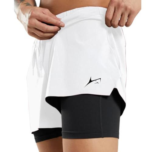 PROSHARX 2 in 1 Active Dual Shorts with Inner Tights Layer | Men's Double Layer Short for Running, Gym & Sports