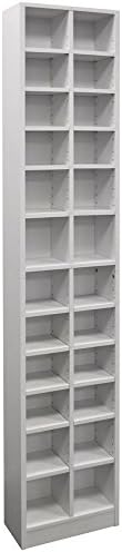 WATSONS BLOCK - Tall Sleek 360 CD / 160 DVD Media Storage Tower Shelves - White