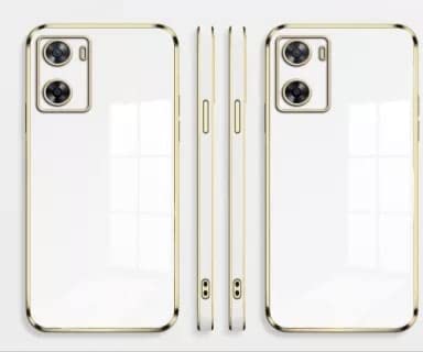 Image of Apurb Store for Oppo A77 5G Plating Square Gold Frame Phone Case Luxury Soft Silicone Back Cover (for Oppo A77 5G, White)