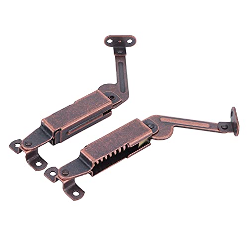 Spring Lid Support Lid, Lid Hinge Iron Safety Cabinet Box Lid Spring Support Hardware for Home Office Workshop (Long arm)