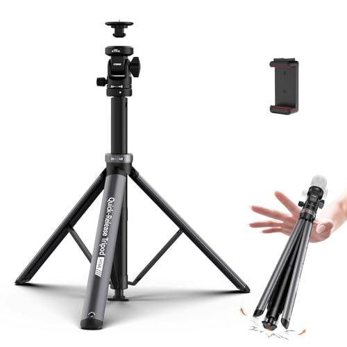 COMAN MT68 Light Stand, Auto Open 83.4' Adjustable Portable Photography Light Stand, Phone Tripod with Quick Release Ball Head 1/4 Screw, Suit for Octabox Video Light DSLR Camera