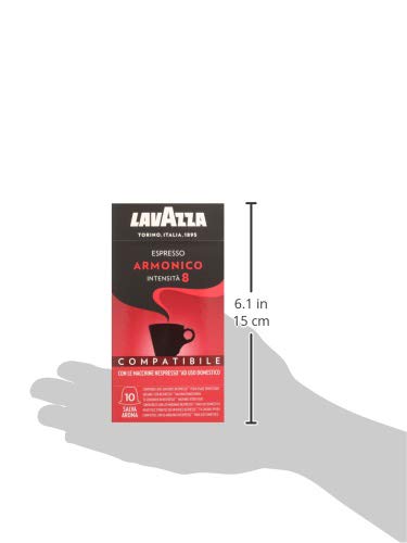 Lavazza Cápsulas de Café Compatibles Nespresso Espresso Armonico, Paquetes de 10 x 10 Cápsulas (Total: 100 Cápsulas) - Imagen 5