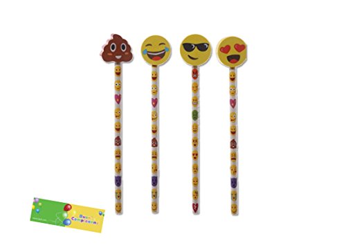 Matite con gomma 8 pz + bigliettini buon