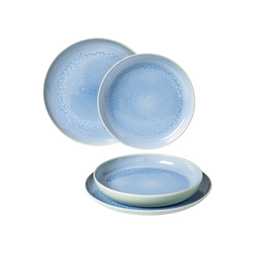 like. by Villeroy & Boch Crafted Blueberry ensemble d’assiettes, 4 p., pour 2 personnes, bleu