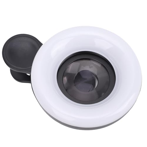 15x Lenti Macro con Luce Ad Anello a LED per IOS e Android 3000K-6500K Clip Portatile Ricaricabile su Obiettivo per la Fotografia di Smartphone Vlogging