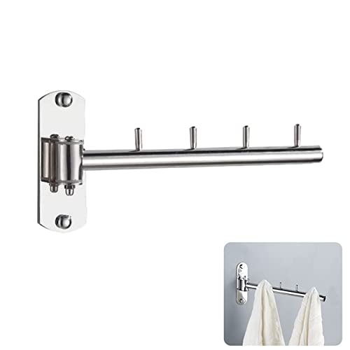 Wall Mounted Rotary Clothes Rack - Stainless Steel Folding Hanger with Swing Arm for Space Saving in Laundry Room, Bedroom, Bathroom, Balcony