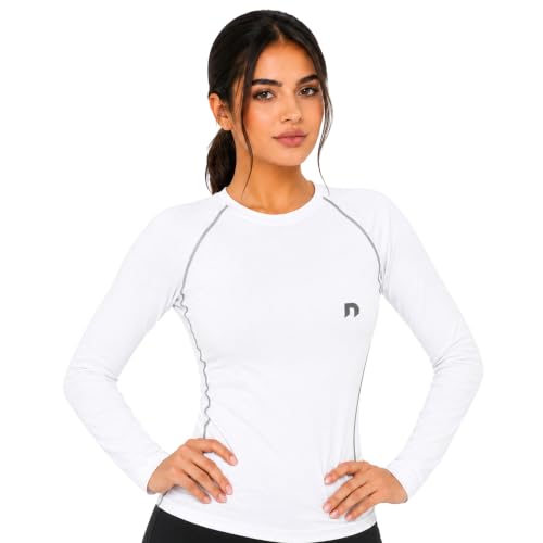 Image of NEVER LOSE Women Compression T-Shirt Top Plain Athletic Fit Multi Sports Cycling, Cricket, Football, Badminton, Gym