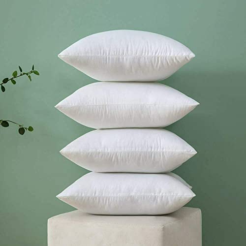 Cushion Inserts 45cm x 45cm pack of 4 (18 x 18) Cushion Inner Hollowfibre Sofa Cushion Pads Square Pillow Anti-Allergy (White)
