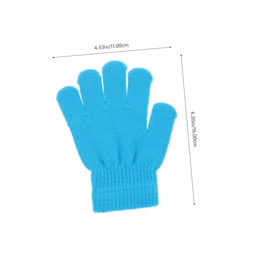 Boy Girl's Knitted Gloves Solid Finger Gloves for Boys Girls Ages Stretchy Knit for Outdoor Warm Comfortable2