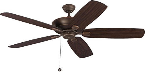 Monte Carlo 5Csm60Rb Colony Super Max Dual Mount 60'' Outdoor Ceiling Fan With Pull Chain, 5 Blades, Roman Bronze #TOP4