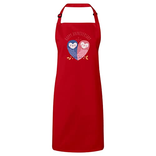Tablier cuisine rouge de célébration pour cuisiner en couple à votre anniversaire