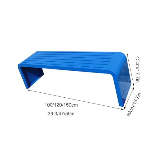 Banco de jardín impermeable en aluminio azul resistente para terraza 5