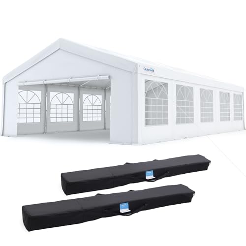 Quictent 20x30ft Party Tent Heavy Duty Outdoor Canopy Tent Carport Wedding Event Shelter BBQ Wedding Tents for Parties with Storage Bags(Church) 20'x3