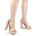 MERUMOTE Women's Fashion Platform Sandals Block Heels Wedding Summer Dress Shoes Nude Matte 9