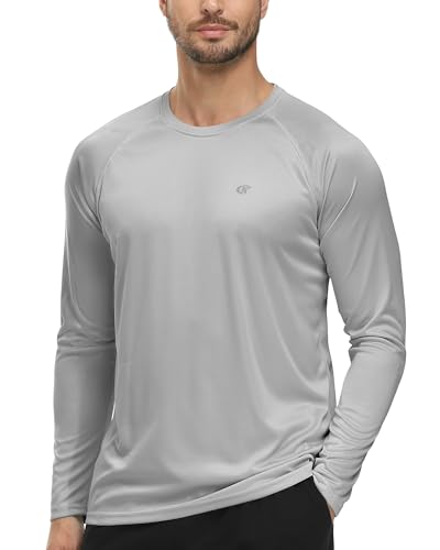 Tyhengta T-shirt anti-UV manches longues, gris clair, M