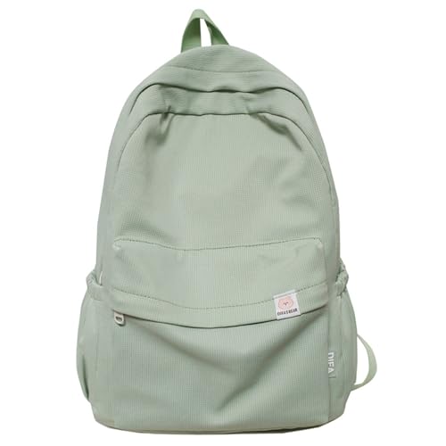 Extolove Linda mochila estética Y2K simples cor sólida Kawaii, mochila de viagem para laptop, Verde, 11.42 * 5.12 * 16.93in, Moderno