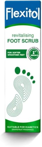 Flexitol Revitalising Foot Scrub - Removes Hard, Dead, Dry Skin on the Feet and Heels - 15 Percent Urea -Exfoliating Glycolic Acid - Clinically Proven Foot Cream - Suitable for Diabetics. 75g