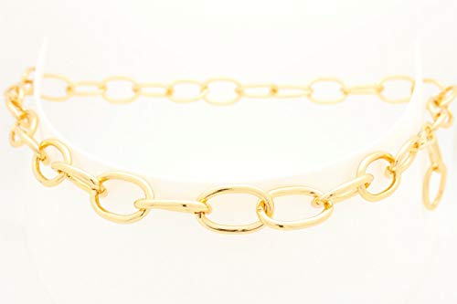 TFJ Women Fashion Belt Hip High Waist Gold Metal Chain Links Charm Size M L XL2