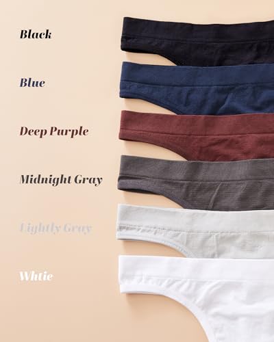Image of SHARICCA Seamless Thongs for Women Sexy Breathable No Show Thong Underwear Women Multiple Pack