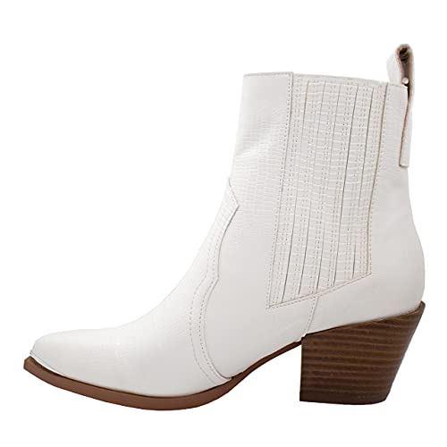 ARiderGirl Eleanor Women's Western Booties Animal Print Slip On Pointed Toe Stacked Heel Ankle Boots2