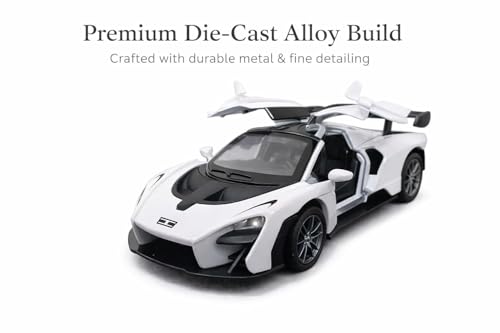 Image of Brand Conquer Defender 1:36 Diecast Model | Openable Doors, Bonnet & Boot for Kids and Collectors | Alloy Metal Car Toy | Perfect for Play & Display (Mclaren Senna Whire)