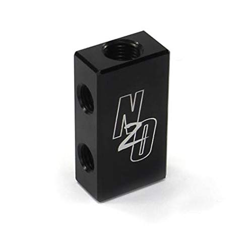 Nitrous Outlet Compact 2 in 4 Out Distribution Block with sensor port location. (1/8