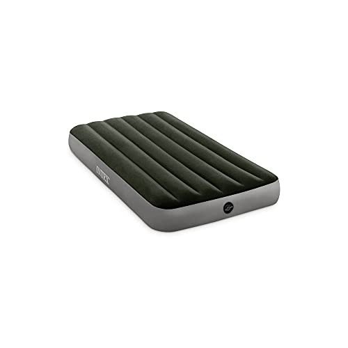 Intex Dura-Beam Standard Series Prestige Downy Airbed With Battery Pump, Twin, Green #TOP1