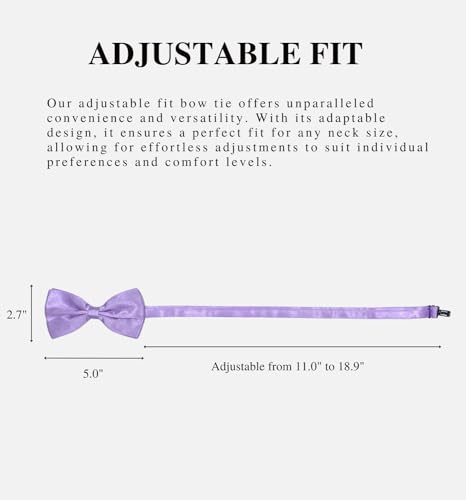 Image of MDSTYLE Bow Ties for Men Pre-Tied Adjustable - Classic Men's Bow Tie - Tuxedo Wedding Formal Bowtie Solid Color Bowties