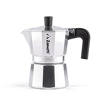 Zanetti, Mama Espressokocher aus Aluminium, Kaffeemaschine für 2 Tassen, Espressokocher mit Anti-Tropf-System, Silikondichtung, ergonomischer Griff