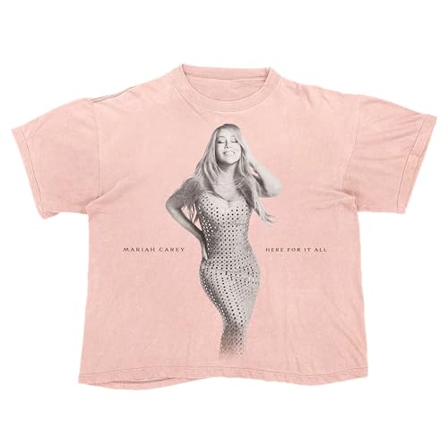 Mariah Carey Unisex-Adult Official Merch Here for It All I Don't Care Pink T-Shirt2