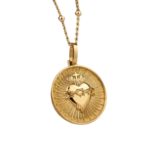 Collier Sacré-Cœur de Jésus en argent plaqué or, le bijou gravé idéal au quotidien