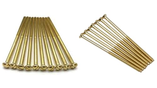 Pack of 10 Electrical Screws 75mm Brass M3.5 Thread Diameter Raised Slotted Head Long Screw for Socket Switch Plate Sockets Outlet Cover Electric Panel Fixings DIY Projects - Image 4
