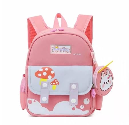 Mochila Infantil Escolar+Porta objetos para Crianças de 2 a 5 Anos, Confortável, Durável (rosa)