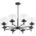 Quorum Lighting 678-8-59 Lyon - 8 Light Chandelier In Soft Contemporary Style-11 Inches Tall and 34 Inches Wide Matte Black Finish with Clear Glass