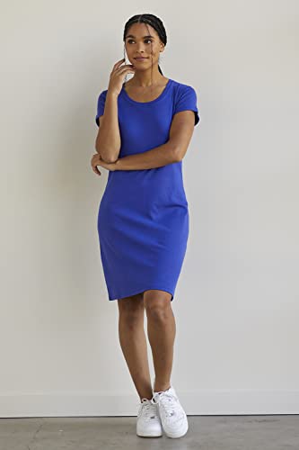 Image of Fair Indigo Women's Organic All-Cotton Scoop Neck T-Shirt Dress