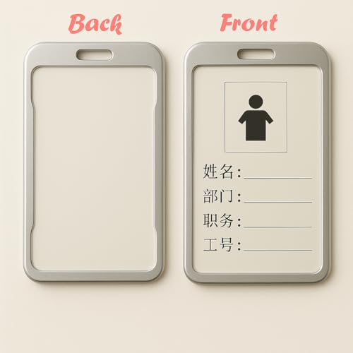 Image of Canoff i Cards-Natural Hard Metal (Aluminum Alloy) ID Card Holder /Badge with Scratch Guard for Office ID Card (Vertical) C,B,G,BL-Multicolor Pack of 4pc.