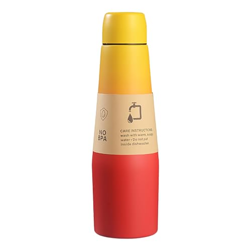 Botella de deporte - Botella isotérmica deportiva, botella de acero inoxidable impermeable de gran capacidad para uso móvil