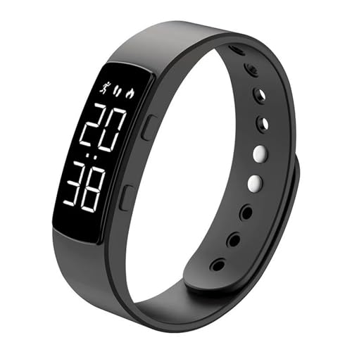 Collegamento per cellulare, contapassi, orologio senza Bluetooth, impermeabile, per fitness tracker, contapassi, contapassi, calorie (nero)