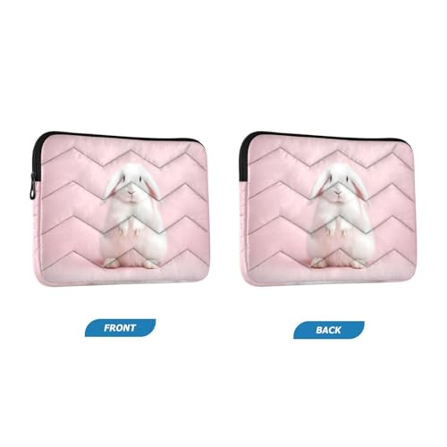 Funda para portátil rosa de 13-14 pulgadas con diseño de conejo miniatura 2