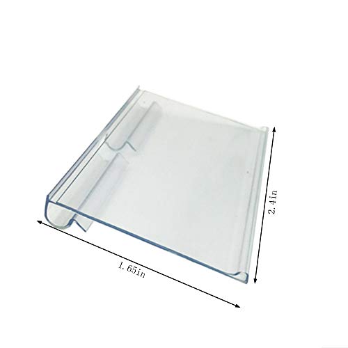 50 PCS Clear Plastic Label Holders for Wire Shelf Retail Price Label Merchandise Sign Display Holder(6cm x 4.2cm)