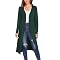 Bluetime Women Plus Size Long Open Front Duster Cardigan - Lightweight Maxi Length, Dark Green, S-4XL