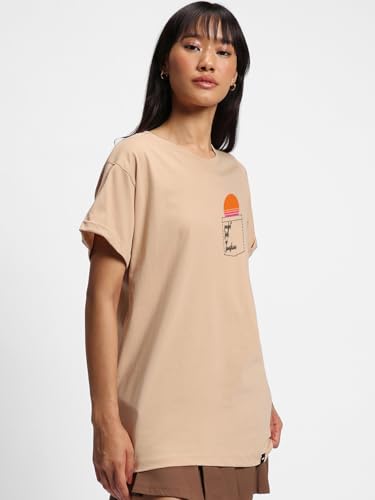 Image of Bewakoof Women's My Badass Graphic Printed 100% Cotton T-Shirt - Boyfriend Fit, Round Neck, Half Sleeve