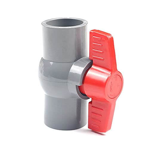 HATOOLHA® Vanne à boisseau sphérique en PVC, valve en plastique U-PVC, connecteurs droits pour contrôle et arrêt du débit (φ40 mm)