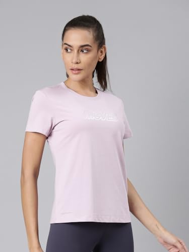 Image of XTEP Comprehensive Training Series Graphic Pattern, Crew Neck, Short Sleeve Slim Fit Training T-Shirt for Women