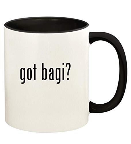 got bagi? - 11oz Ceramic Colored Handle and Inside Coffee Mug Cup, Black